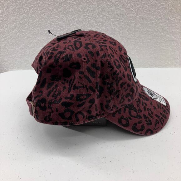 47 Black White Wine Cheetah Animal Print Hawkeye Iowa University Embroidered Hat - Picture 4 of 12